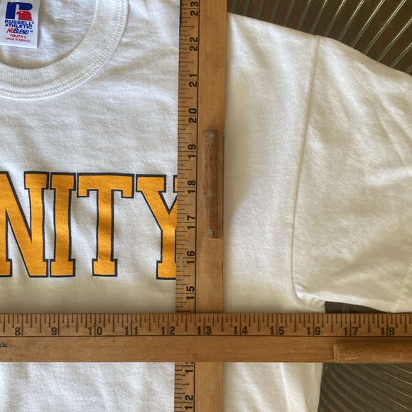 Russell Athletic white Trinity College tee size Youth L 90s Y2K unisex - Picture 9 of 12